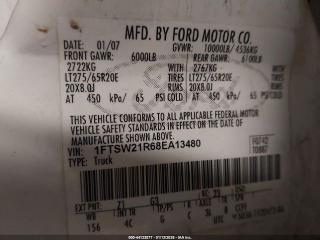 2008 FORD F-250 1FTSW21R68EA13480 Photo 8