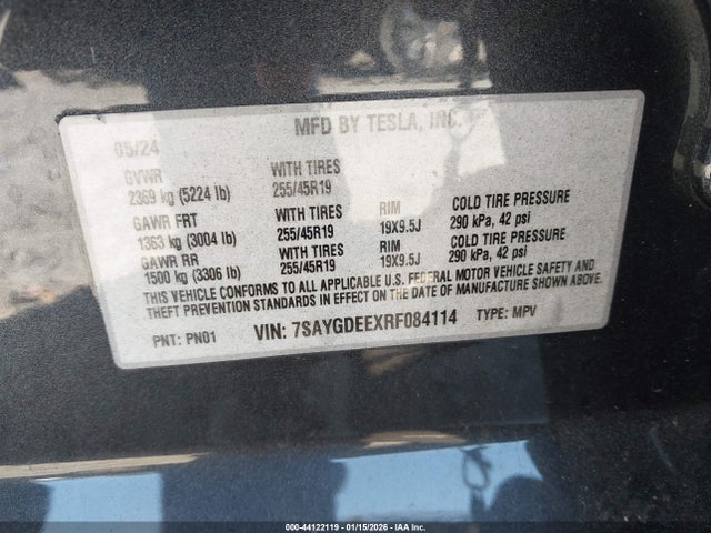 2024 TESLA MODEL Y 7SAYGDEEXRF084114 Photo 8