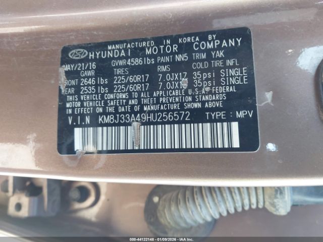 2017 HYUNDAI TUCSON KM8J33A49HU256572 Photo 8