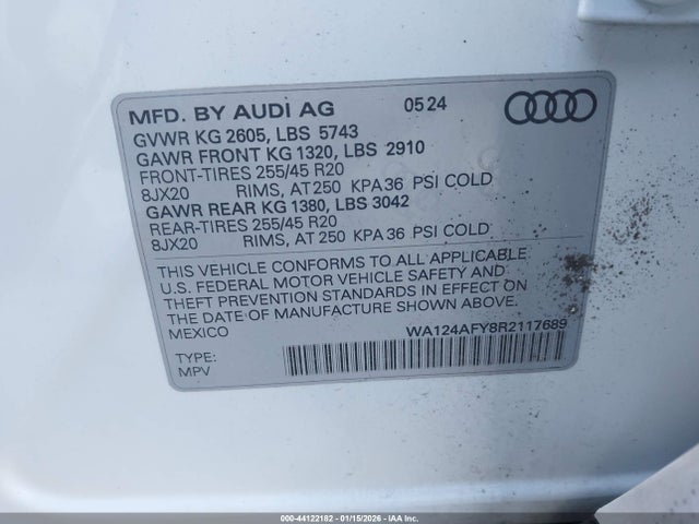 2024 AUDI SQ5 SPORTBACK WA124AFY8R2117689 Photo 8