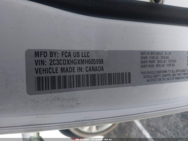 2C3CDXHGXMH605998 Dodge Charger Gt Rwd
