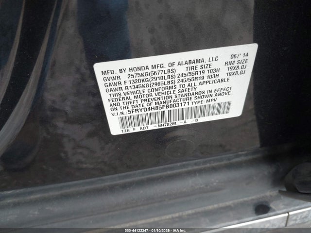 Продажа на аукционе авто 2015 Acura Mdx Advance Pkg W/entertainment Pkg, vin: 5FRYD4H85FB003171, номер лота: 44122347