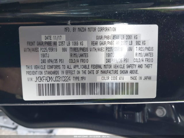 Aukcja sprzedaży 2018 Mazda Cx-5 Grand Touring, vin: JM3KFADMXJ0310224, numer aukcji: 44122440