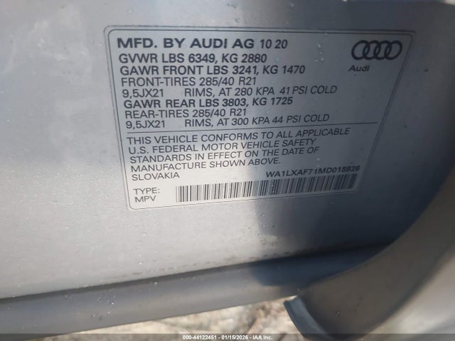2021 AUDI Q7 WA1LXAF71MD015926 Photo 8