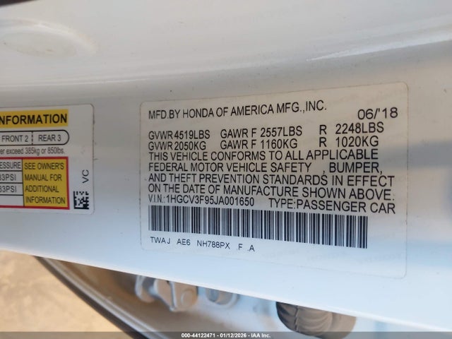 2018 HONDA ACCORD HYBRID 1HGCV3F95JA001650 Photo 8