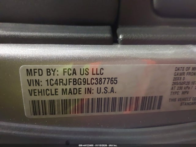 2020 JEEP GRAND CHEROKEE 1C4RJFBG9LC387765 Photo 8