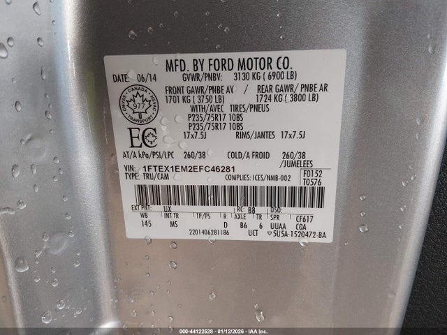 Ford F150 Super Cab 2014 1FTEX1EM2EFC46281 Image 9