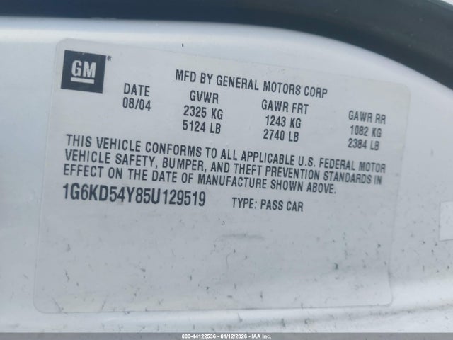 2005 CADILLAC DEVILLE 1G6KD54Y85U129519 Photo 8