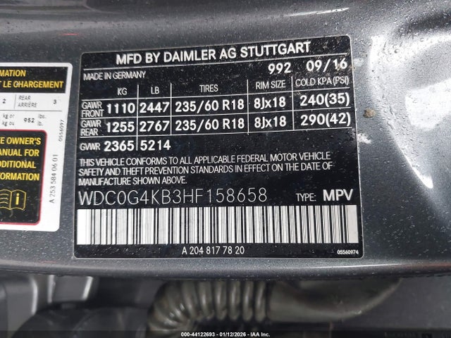 WDC0G4KB3HF158658 Mercedes-Benz Glc 300 4matic