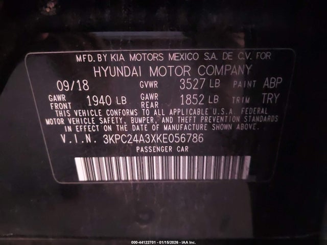 3KPC24A3XKE056786 Hyundai ACCENT SE
