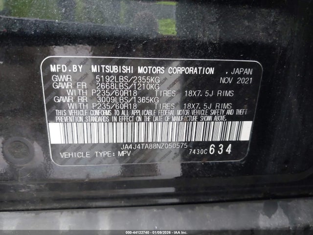 2022 MITSUBISHI OUTLANDER JA4J4TA88NZ050575 Photo 8