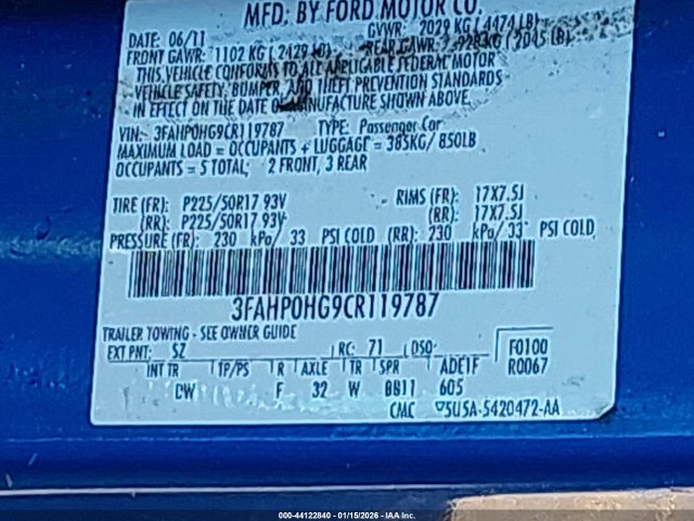 2012 FORD FUSION 3FAHP0HG9CR119787 Photo 8