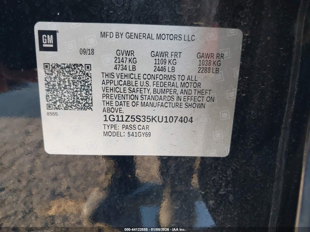 1G11Z5S35KU107404 Chevrolet IMPALA LT