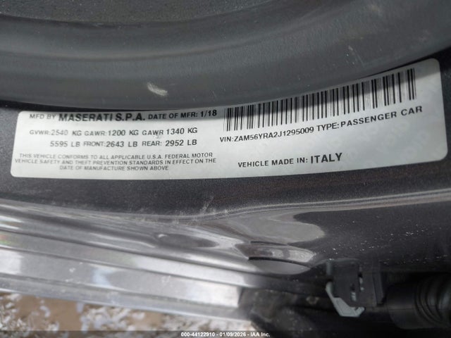 2018 MASERATI QUATTROPORTE ZAM56YRA2J1295009 Photo 8