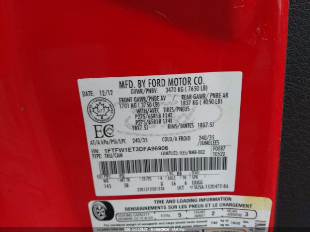 2013 FORD F-150 1FTFW1ET3DFA96906 Photo 8