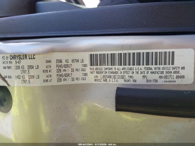 Продаж на аукціоні авто 2008 Jeep Grand Cherokee Laredo, vin: 1J8GS48K18C131821, номер лоту: 44122941