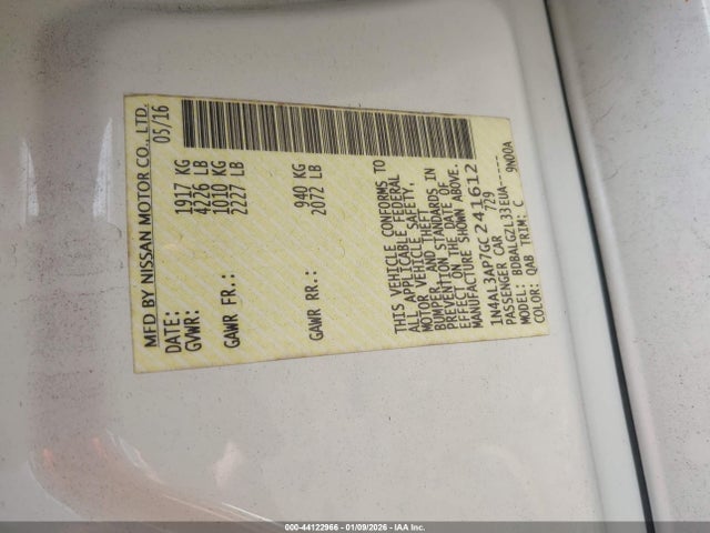 1N4AL3AP7GC241612 Nissan Altima 2.5 S