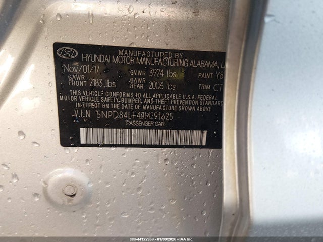 5NPD84LF4JH291625 Hyundai ELANTRA SEL