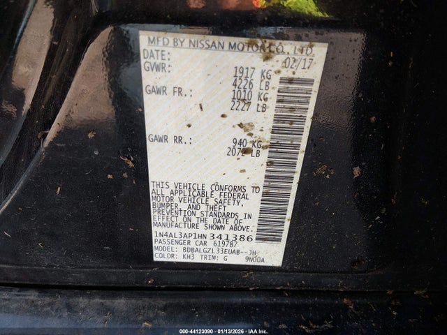 Nissan Altima 2.5 S 2017 1N4AL3AP1HN341386 Image 9