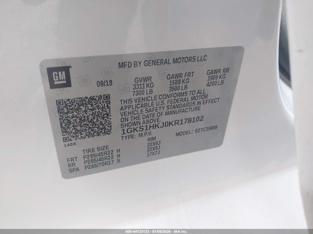 Продаж на аукціоні авто 2019 Gmc Yukon Xl Denali, vin: 1GKS1HKJ0KR178102, номер лоту: 44123123