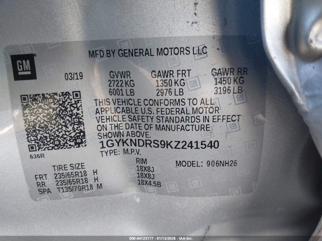 2019 CADILLAC XT5 1GYKNDRS9KZ241540 Photo 8