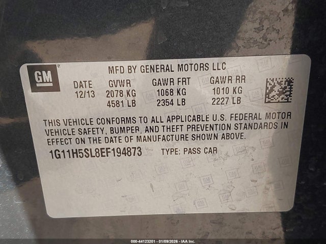 1G11H5SL8EF194873 Chevrolet Malibu 1lz
