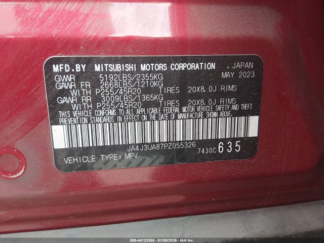 2023 MITSUBISHI OUTLANDER JA4J3UA87PZ055326 Photo 8