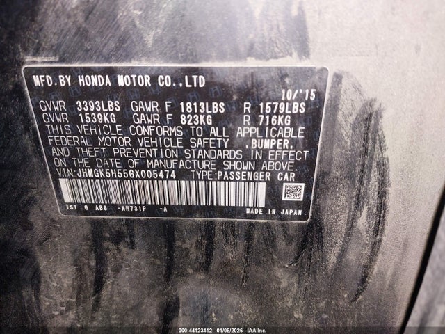 2016 HONDA FIT JHMGK5H55GX005474 Photo 8