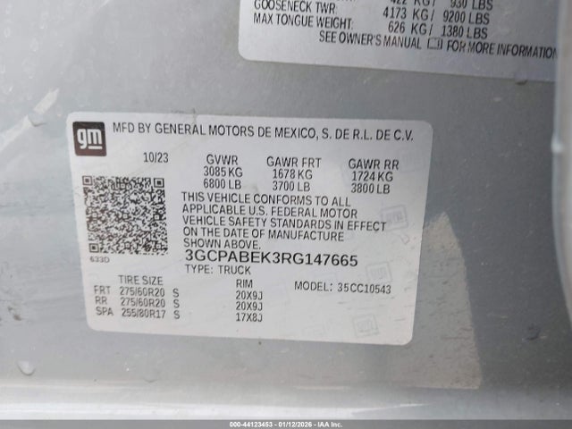 3GCPABEK3RG147665 Chevrolet Silverado 1500 2wd Short Bed Custom