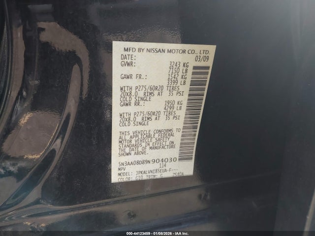 2009 INFINITI QX56 5N3AA08D89N904030 Photo 8