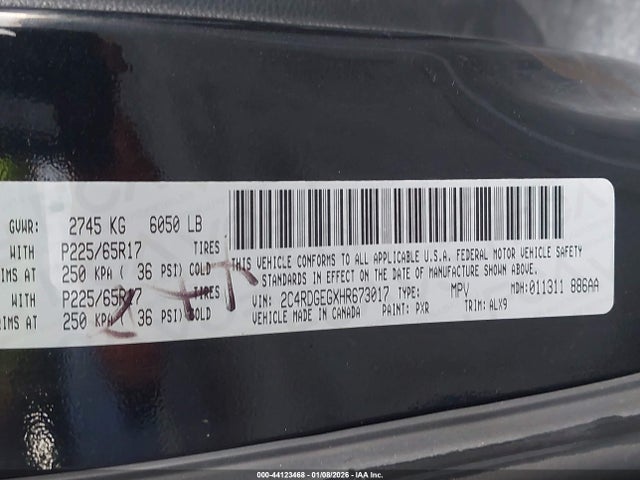 2C4RDGEGXHR673017 Dodge Grand Caravan Gt