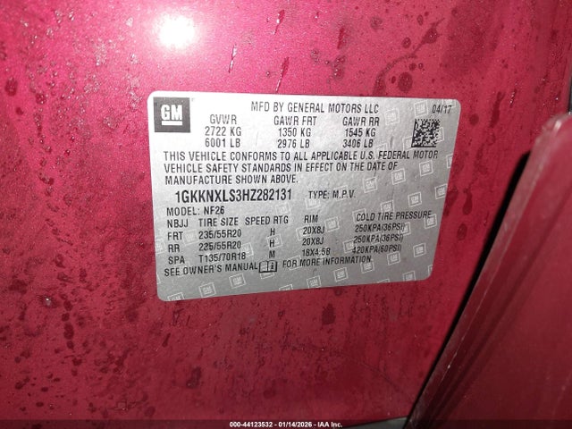 Aukcja sprzedaży 2017 Gmc Acadia Denali, vin: 1GKKNXLS3HZ282131, numer aukcji: 44123532