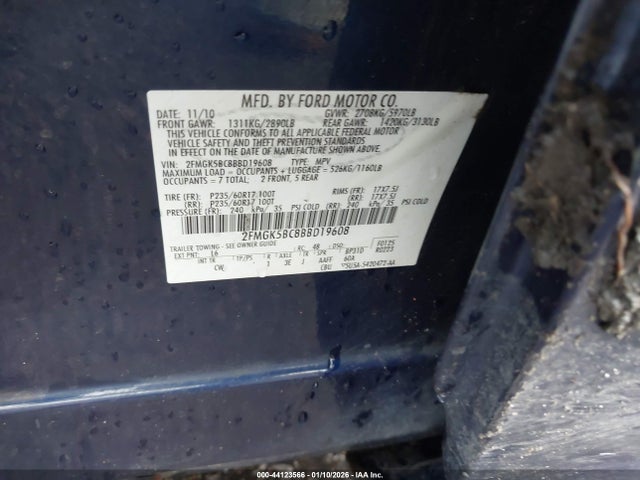 2011 FORD FLEX 2FMGK5BC8BBD19608 Photo 8