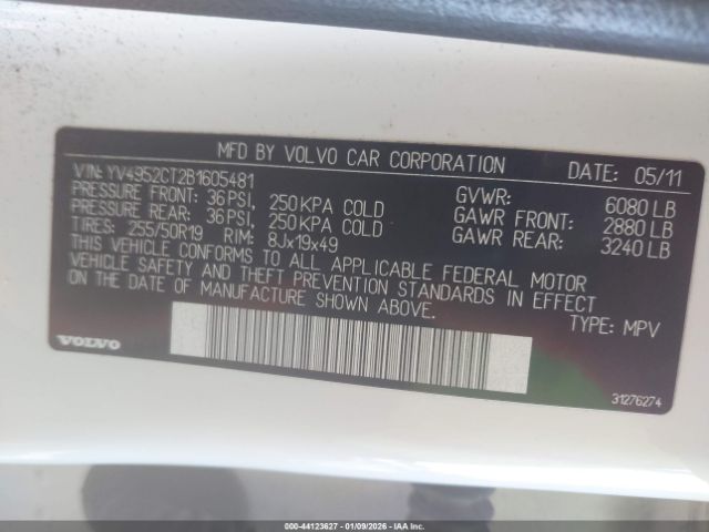 2011 VOLVO XC90 YV4952CT2B1605481 Photo 8