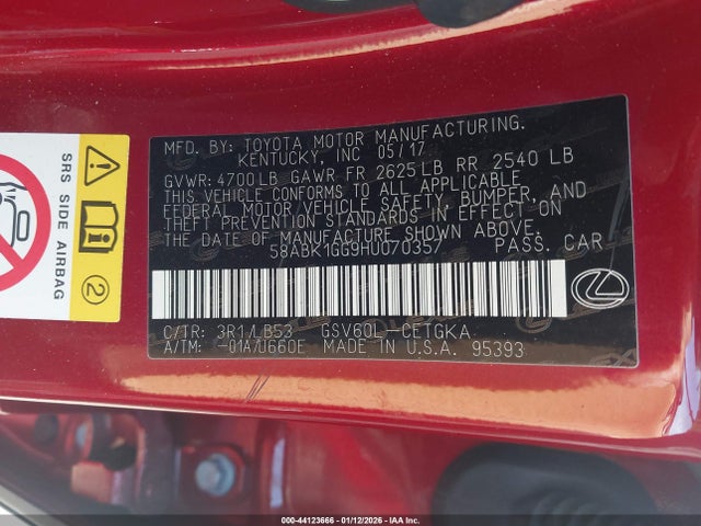 2017 LEXUS ES 350 58ABK1GG9HU070357 Photo 8