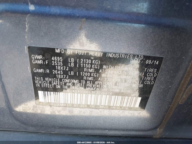 Subaru Outback 2.5i Limited 2015 4S4BSBLC1F3235014 Image 9