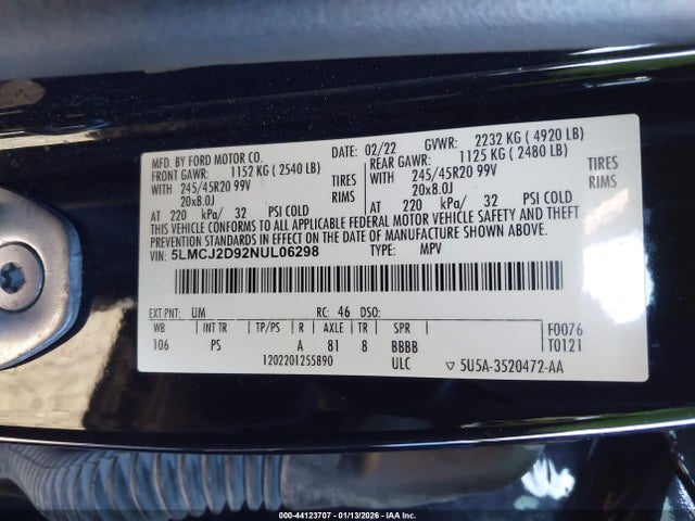 2022 LINCOLN CORSAIR 5LMCJ2D92NUL06298 Photo 8