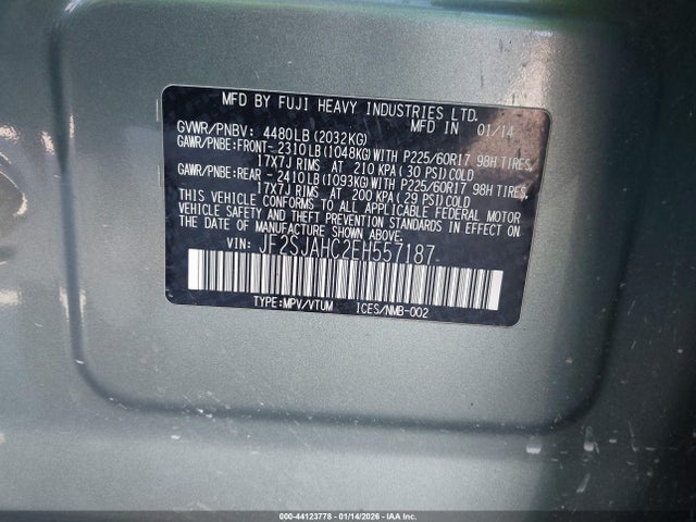 2014 SUBARU FORESTER JF2SJAHC2EH557187 Photo 8
