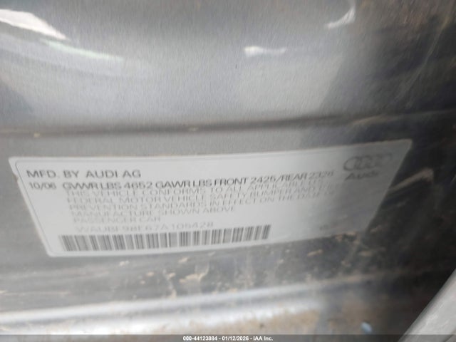 2007 AUDI A4 WAUBF98E67A105428 Photo 8