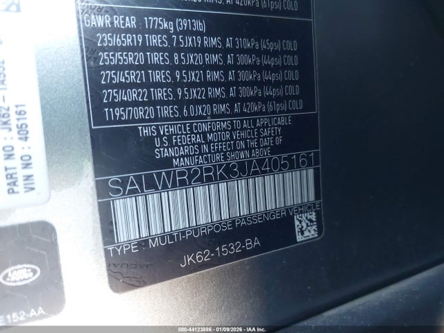 SALWR2RK3JA405161 Land Rover Range Rover Sport Hse Td6