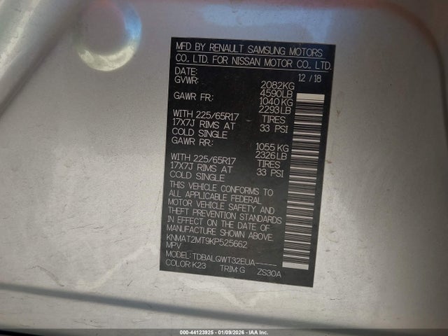 Nissan ROGUE SV 2019 KNMAT2MT9KP525662 Image 9