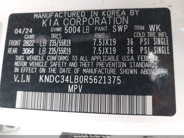 KIA EV6 LIGHT 2024 KNDC34LB0R5621375 Image 9