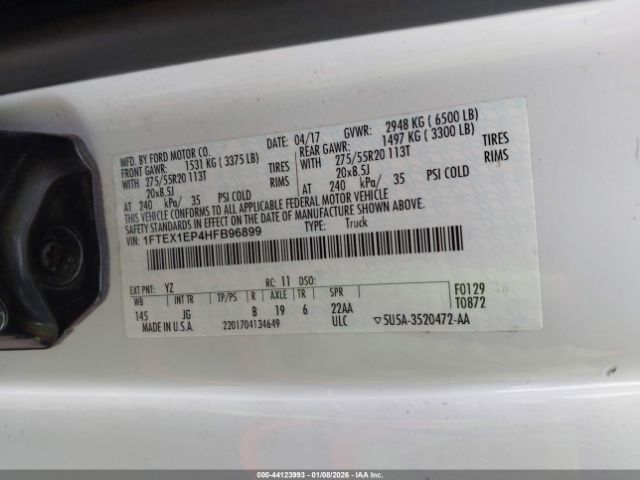 2017 FORD F-150 1FTEX1EP4HFB96899 Photo 8