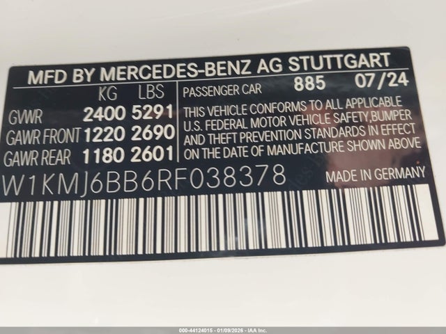 W1KMJ6BB6RF038378 Mercedes-Benz Cle 450 4matic