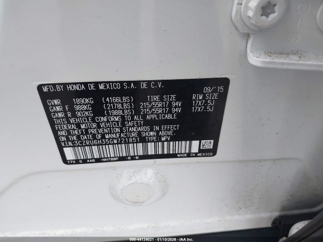 Aukcja sprzedaży 2016 Honda Hr-v Lx, vin: 3CZRU6H35GM721851, numer aukcji: 44124021