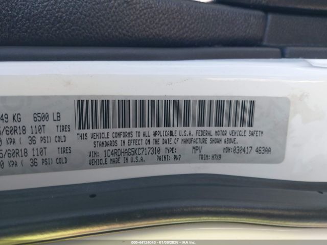 2019 DODGE DURANGO 1C4RDHAG5KC717310 Photo 8