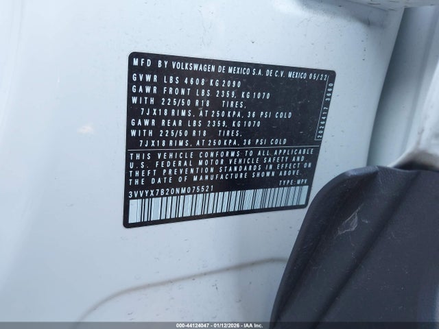3VVYX7B20NM075521 Volkswagen Taos 1.5t Se