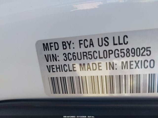 44124053 :رقم المزاد ، 3C6UR5CL0PG589025 vin ، 2023 Ram 2500 Tradesman  4x4 6'4 Box مزاد بيع
