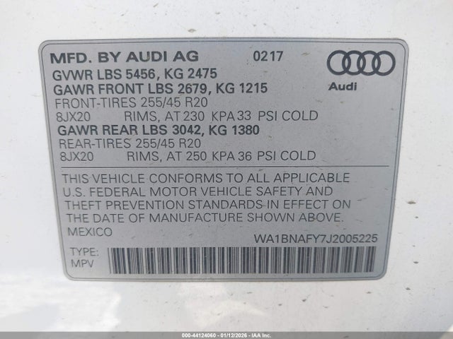 WA1BNAFY7J2005225 Audi Q5 2.0t Premium/2.0t Tech Premium