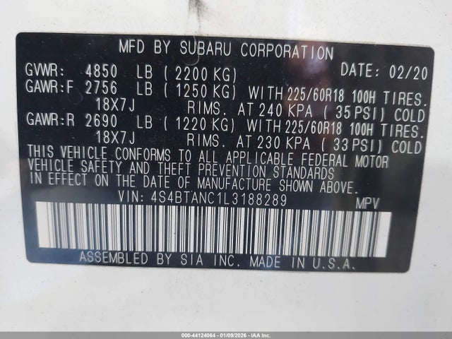 4S4BTANC1L3188289 Subaru Outback Limited